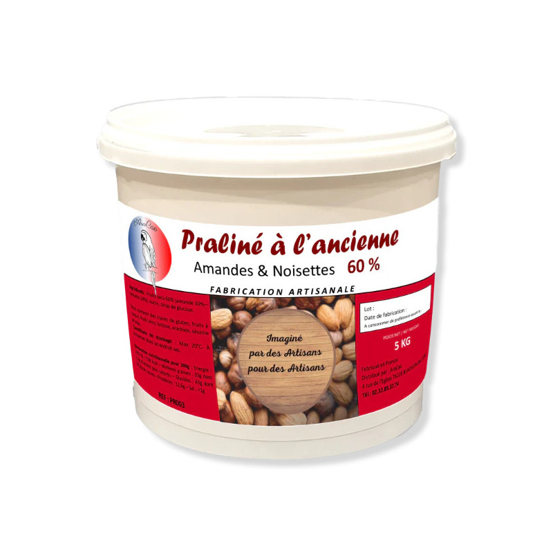 Praliné Amande - Noisette 60% a l'ancienne seau 1kg